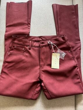 MNML Men's Slim Fit Pants in Deep Burgundy